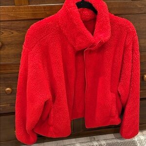 Red fleece jacket